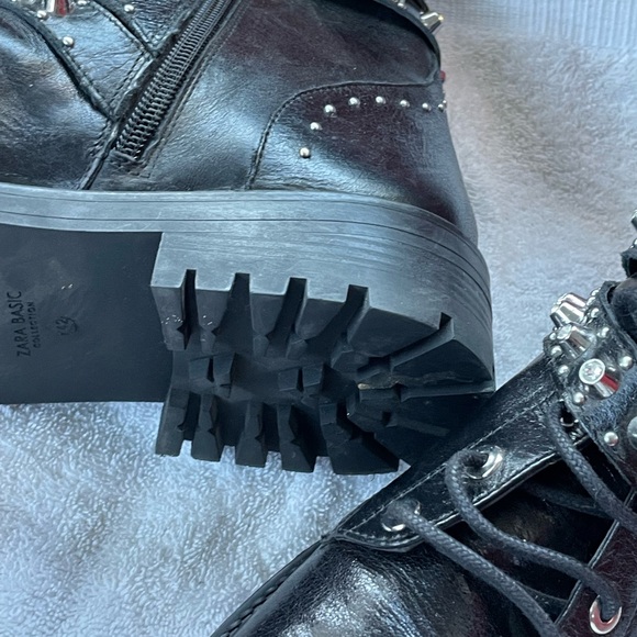 Zara Black Combat Boots - Picture 3 of 8
